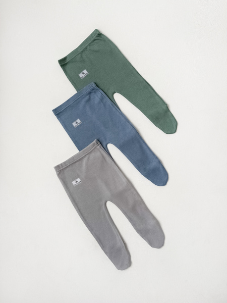 Ползунки 3 штуки «Silver kids” (62, серо-голубой,светлый хаки, серый)